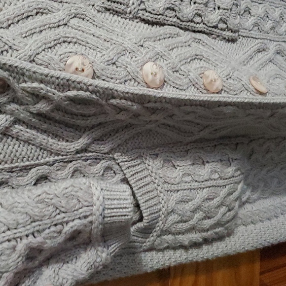 Aran Crafts Women's Cardigan in Light Gray - Picture 3 of 4